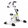 motorized electric mini exerciser with adjustable arm and leg pedals, digital control panel and compact rehabilitation design