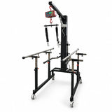 motorized gait trainer single motor with body weight support, adjustable parallel bars, lifting harness and braked castor wheels