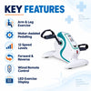 motorized pedo cycle key features including arm and leg exercise, motor-assisted pedalling, 12 speed levels, forward and reverse rotation, wired remote control and led display