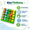 multi color round peg board key features including 25 round pegs, fine motor practice, hand-eye coordination and home or therapy use