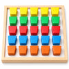 multi color square peg board with 25 colorful square pegs for occupational therapy, fine motor practice and hand-eye coordination