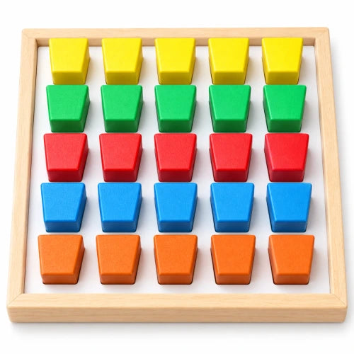 multi color square peg board with 25 colorful square pegs for occupational therapy, fine motor practice and hand-eye coordination