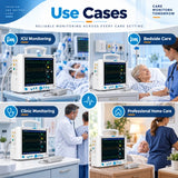 multiparameter patient monitor use cases for icu monitoring, bedside care, clinic monitoring and professional home care