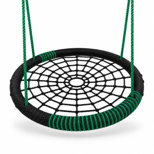 nest swing deluxe quality with wide web-style seat, adjustable hanging ropes and sturdy circular frame for sensory therapy use