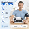 How to measure blood pressure and ECG using Omron HEM-7530T with upper arm cuff and ECG electrodes