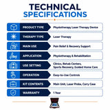 physiotherapy laser therapy device technical specifications for clinics rehab centres and home care