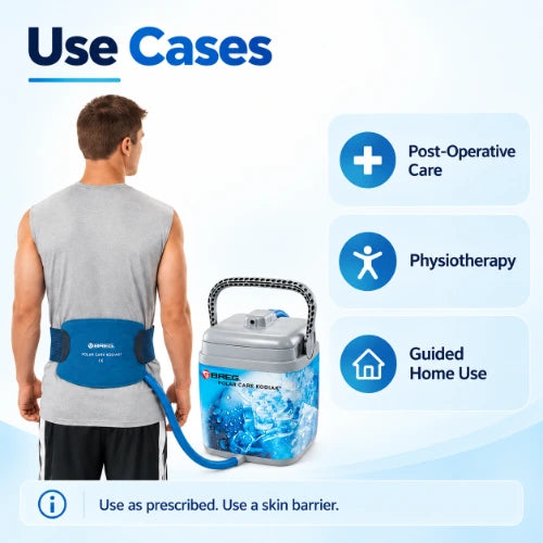 polar care kodiak ice machine use cases for post-operative care, physiotherapy and guided home use