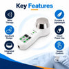 portable ultrasound massager key features showing 1mhz therapy, handheld design, integrated head and simple controls