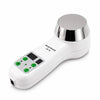 handheld 1mhz therapeutic ultrasound machine with integrated metal treatment head and simple digital controls for physiotherapy and rehabilitation use