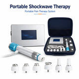 portable shockwave therapy machine with handpiece therapy heads and carrying case