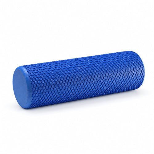blue full round 45 cm exercise foam roller for stretching, mobility, warm-up and recovery exercises
