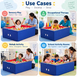 rectangular ball pool use cases for sensory play, occupational therapy, rehabilitation activities and school activity rooms