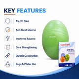 sanctband gym ball green 65 cm key features for balance core strengthening yoga and pilates