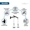 Shoulder T Pulley rope and handle set shown in use for shoulder range-of-motion training