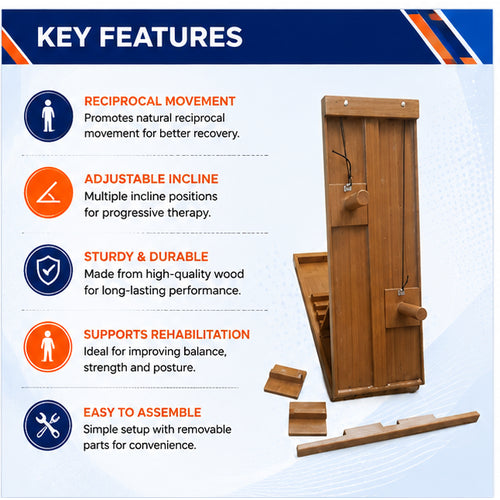 standing unit reciprocal with incline key features for physiotherapy rehabilitation