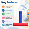 key features of t swing deluxe for sensory integration therapy showing t-shaped sensory swing design, vestibular movement support, proprioceptive awareness, padded structure, home and therapy use, and installation hardware