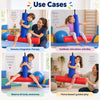 use cases of t swing deluxe for sensory integration therapy showing children using the padded t swing for sensory integration therapy, vestibular stimulation, balance and body awareness, and guided home play