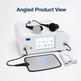 Tecar therapy machine angled view showing control panel and applicator connection