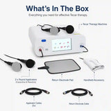 Tecar therapy machine what's in the box – main unit capacitive resistive applicators cables gel