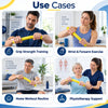 theraband flexbar yellow use cases for grip strength training, wrist and forearm exercise, home workouts and physiotherapy support