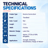 theraband red resistive band technical specifications showing 1.5 m length, 4 inch width, latex free material and approx 3.75 lb resistance
