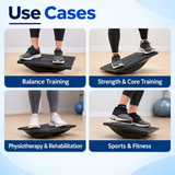 theraband rocker balance board use cases for balance training, strength and core training, physiotherapy rehabilitation and sports fitness