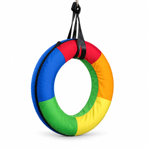 multicolour tube swing deluxe with inflatable circular design and reinforced hanging straps for sensory integration therapy