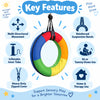 tube swing deluxe key features including multi-directional movement, inflatable inner tube, reinforced suspension bands, heavy-duty cover and sit or tummy-down use