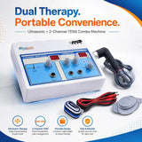 Ultrasonic 2-channel TENS combo creative promo – portable physiotherapy for pain relief and tissue healing