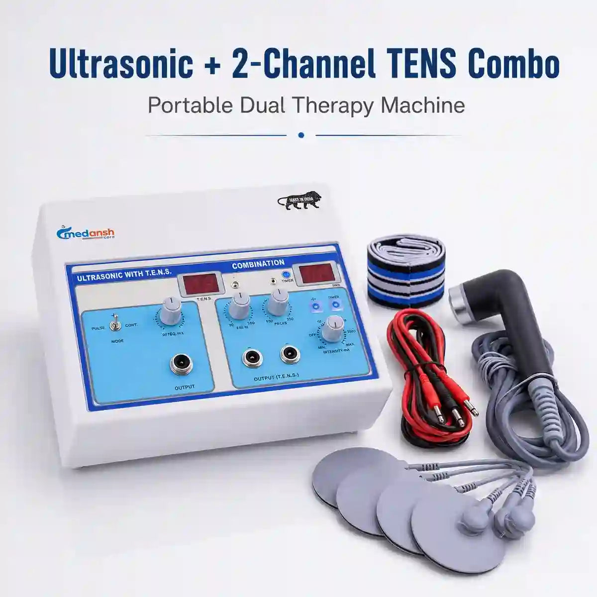 Medansh Ultrasonic 2-Channel TENS Combo portable dual therapy machine main image