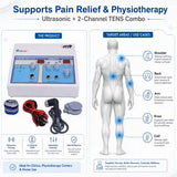 Ultrasonic 2-channel TENS combo target areas – back knee shoulder neck joint pain treatment