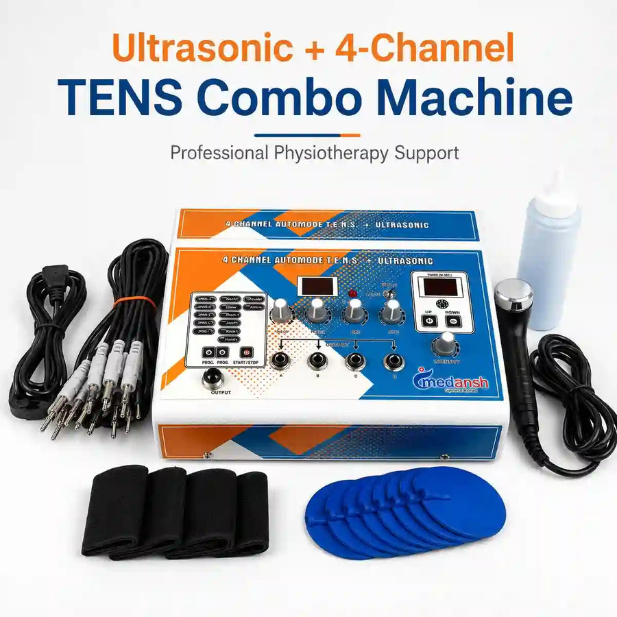 Medansh Ultrasonic 4-Channel TENS Combo Machine main image – professional physiotherapy dual therapy device
