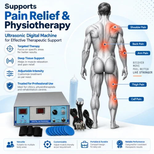 ultrasonic digital machine use cases for physiotherapy clinics, rehabilitation centres, sports therapy rooms and hospital therapy departments