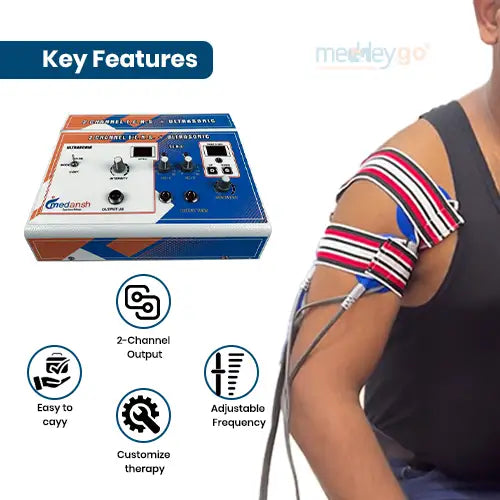Medansh ultrasonic 2 channel TENS combo machine with probe