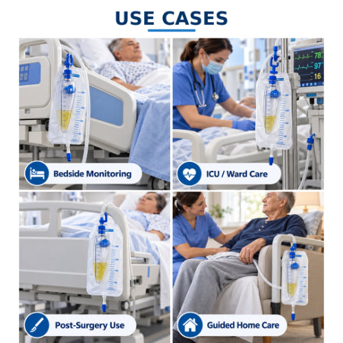 romsons urometer db-1068 use cases for bedside urine monitoring, icu and ward care, post-surgery use and guided home care