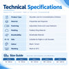 shoulder and arm immobilization orthosis technical specifications with polyamide polyester material, adjustable fasteners, breathable padding and multiple size options
