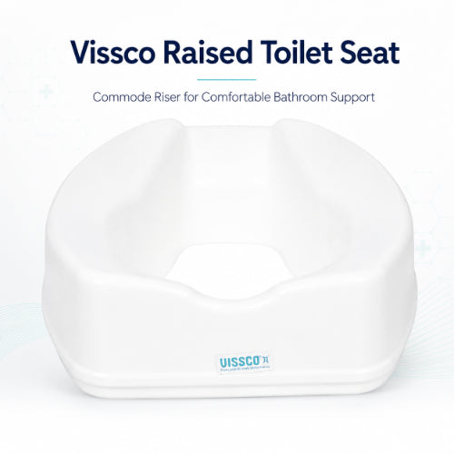 vissco raised toilet seat commode riser for comfortable bathroom mobility support