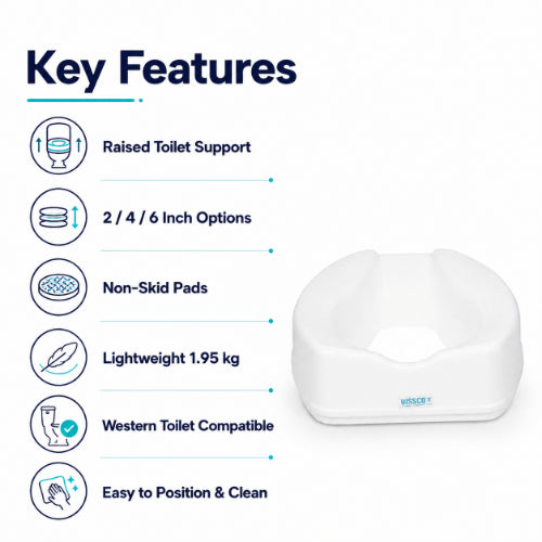 vissco raised toilet seat key features with non skid pads lightweight design and western toilet compatibility