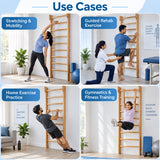 wall bars use cases for stretching and mobility, guided rehabilitation exercise, home exercise practice and gymnastics fitness training