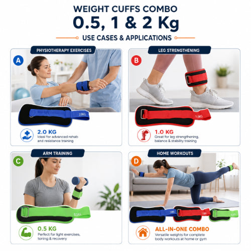 weight cuffs combo use cases for physiotherapy leg strengthening arm training and home workouts