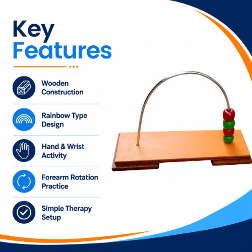 wooden supinator rainbow key features for hand wrist activity and forearm rotation practice