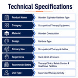 wooden supinator rainbow type technical specifications for hand wrist and forearm therapy activities