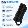 wrist support brace key features including removable aluminium stay, 3 adjustable straps, neutral wrist support, neoprene blend and cotton lining