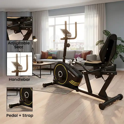 CEB 70 R adjustable seat, handlebar and pedal detail