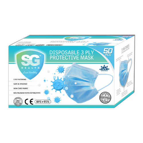 3 Ply Mask with Meltblown Filter 50 Pcs