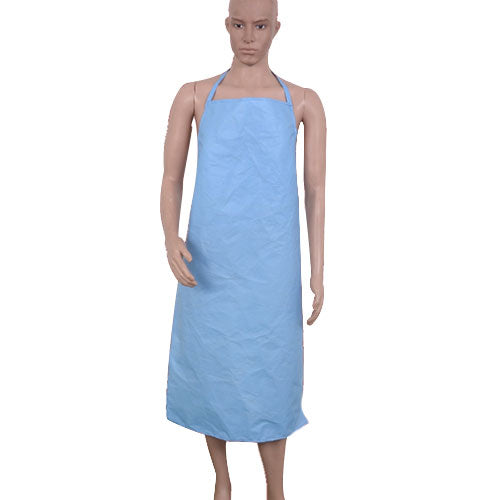 Pack of 20 blue disposable laminated aprons for clinical use