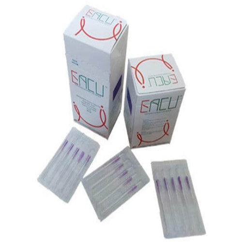 EACU acupuncture and dry needling needles, 0.25mm gauge, available in five lengths from 13mm to 75mm