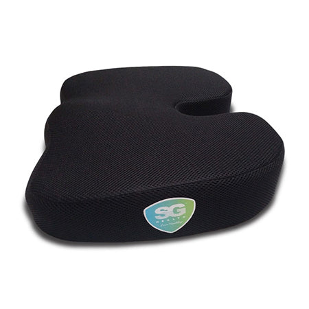 Contoured coccyx seat cushion for tailbone and back pain relief
