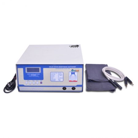 Short Wave Diathermy machine front view showing the main control unit