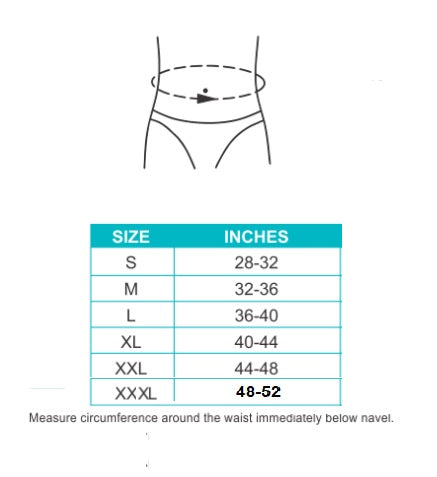 Medansh lumbar support belt size chart S to XXXL
